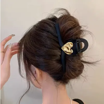 Women's Frosted Heart Hair Claws, Japan and South Korea Style, Plastic/Resin, Fresh and Sweet