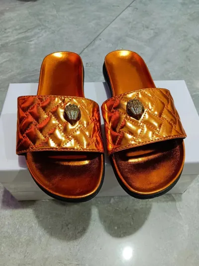 Women Large Metal Decorative Round Toe Flat Slippers Plus Size