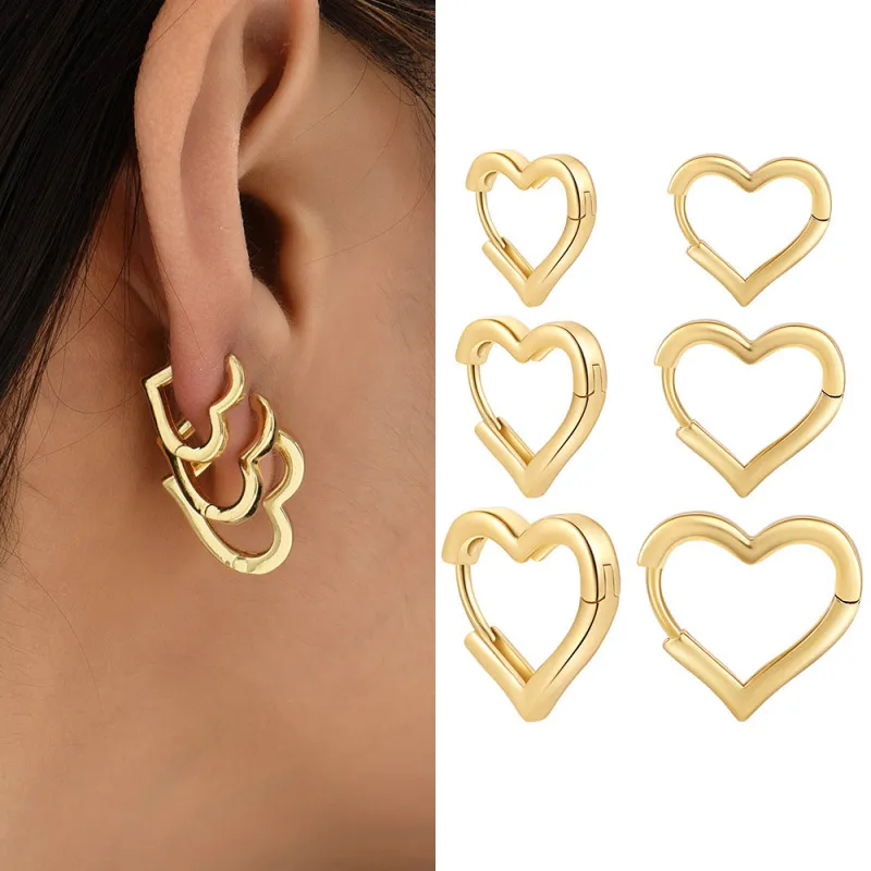 Women's Fashion Geometric Star Shaped Heart Shaped Square Hollow Earrings