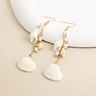 Women Minimalist And Creative Seashell Conch Pendant Earrings