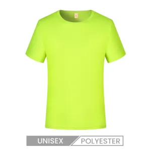 Unisex Summer Small Square Breathable Pattern Crew Neck Short Sleeve Quick-Drying Polyester T-Shirt Custom