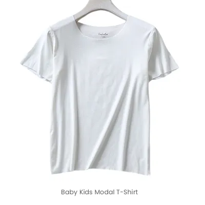 Summer Short-Sleeved Baby Crewneck Loose Solid Color Modal Basic T-Shirt Custom
