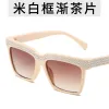 Rice White Frame Gradual Tea Pieces