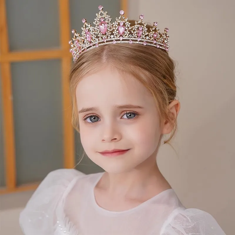 Kids Girls Casual Cute Party Rhinestone Crown Hairband