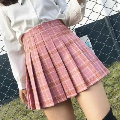 Women Fashion Plaid Print Skirt