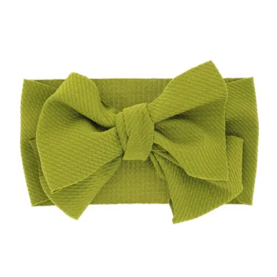 Baby Fashion Solid Color Stretch Bow Hair Band with Fish Scale Pattern