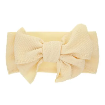 Baby Fashion Solid Color Stretch Bow Hair Band with Fish Scale Pattern