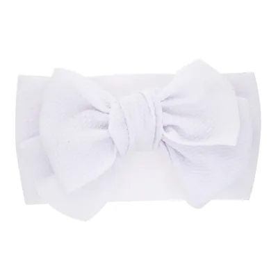 Baby Fashion Solid Color Stretch Bow Hair Band with Fish Scale Pattern