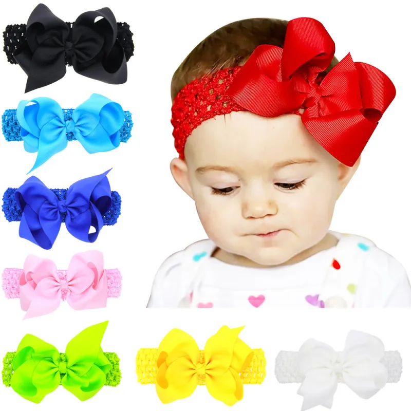 Baby Fashion Solid Color Bow Hair Band for Girls