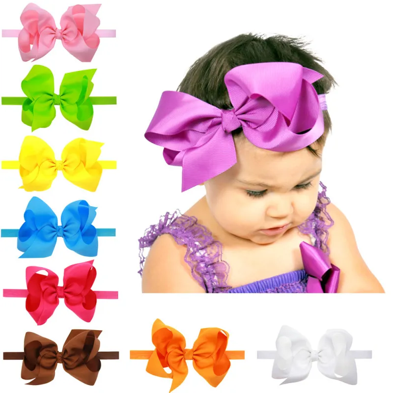 Baby Fashion Solid Color Cloth Bow Hair Band
