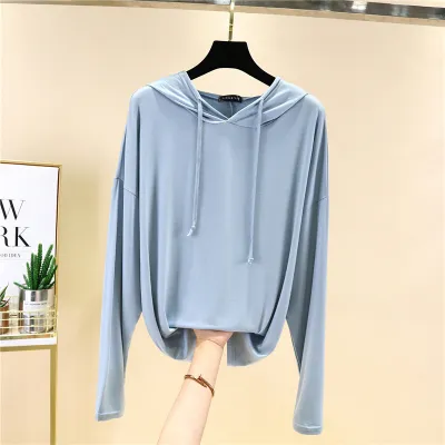 Women's Modal Blend Hooded Sweatshirt Casual Commuter Style Loose Fit Pullover