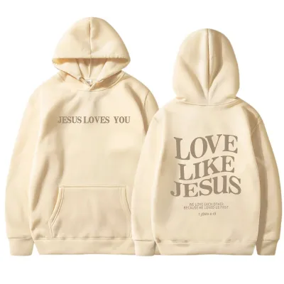 Women Fashion Thickened Back Letter Slogan Printing Drawstring Long Sleeve Hoodie