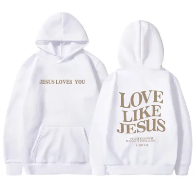 Women Fashion Thickened Back Letter Slogan Printing Drawstring Long Sleeve Hoodie