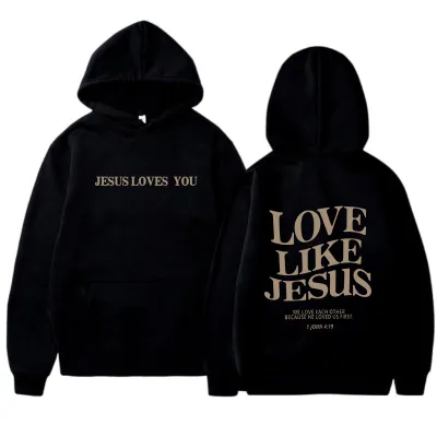 Women Fashion Thickened Back Letter Slogan Printing Drawstring Long Sleeve Hoodie
