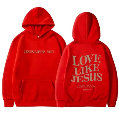 Women Fashion Thickened Back Letter Slogan Printing Drawstring Long Sleeve Hoodie