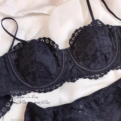 Women Fashion Sexy Lace Push-Up Bra Strapless Half Cup