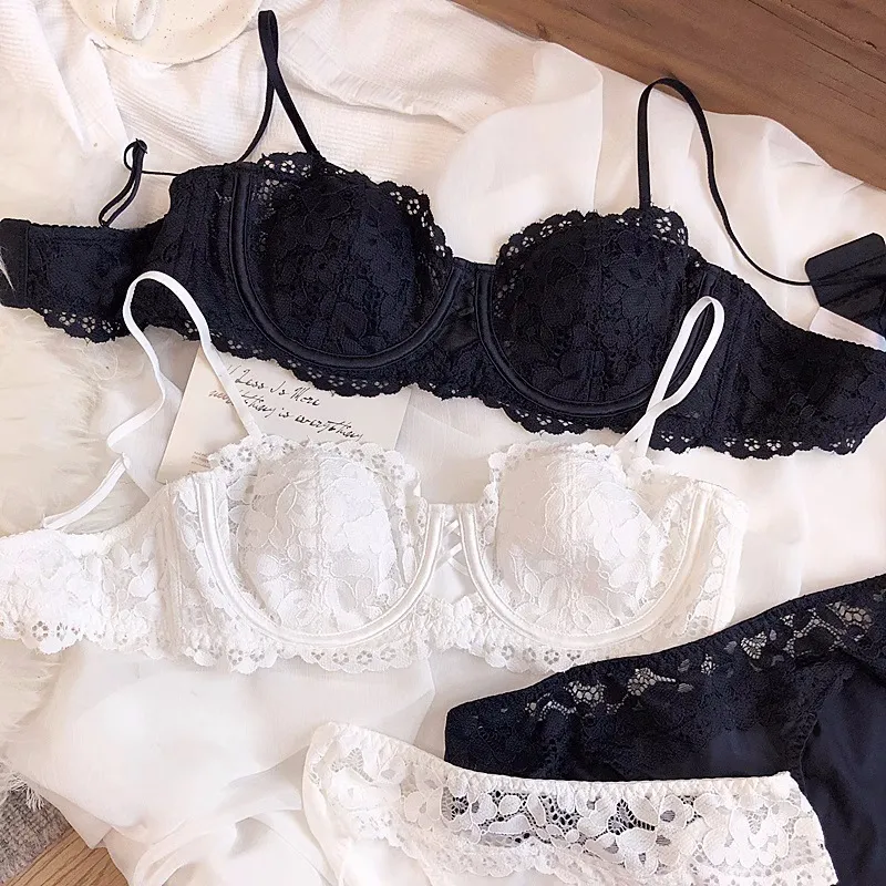 Women Fashion Sexy Lace Push-Up Bra Strapless Half Cup