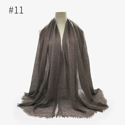 Women's Simple Solid Color Creased Viscose Shawl Scarf