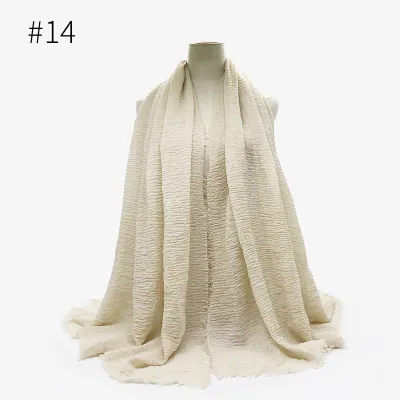 Women's Simple Solid Color Creased Viscose Shawl Scarf