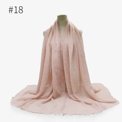 Women's Simple Solid Color Creased Viscose Shawl Scarf
