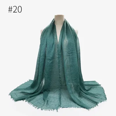 Women's Simple Solid Color Creased Viscose Shawl Scarf