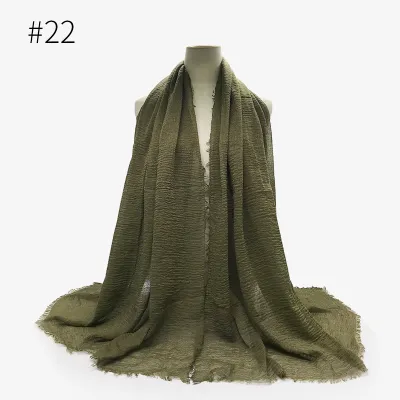 Women's Simple Solid Color Creased Viscose Shawl Scarf