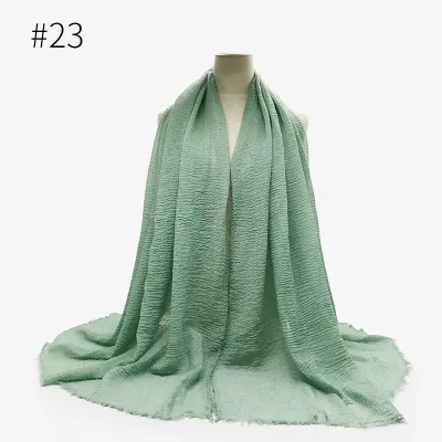 Women's Simple Solid Color Creased Viscose Shawl Scarf