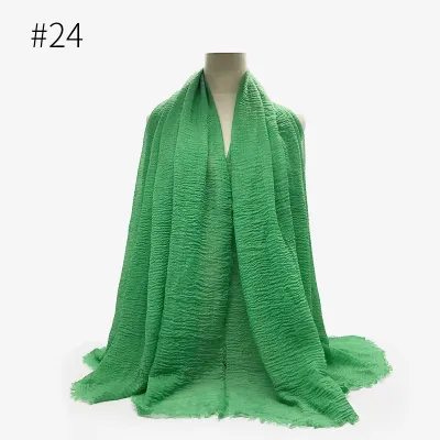 Women's Simple Solid Color Creased Viscose Shawl Scarf