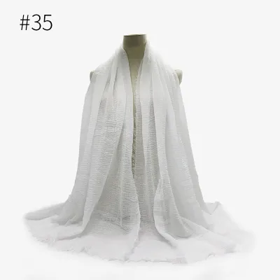 Women's Simple Solid Color Creased Viscose Shawl Scarf