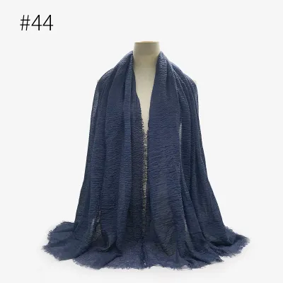 Women's Simple Solid Color Creased Viscose Shawl Scarf