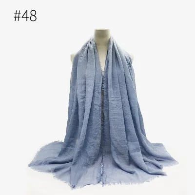Women's Simple Solid Color Creased Viscose Shawl Scarf