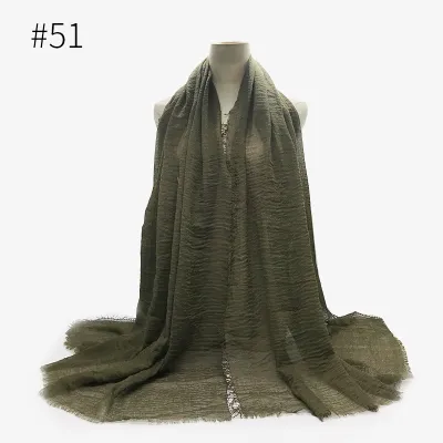 Women's Simple Solid Color Creased Viscose Shawl Scarf