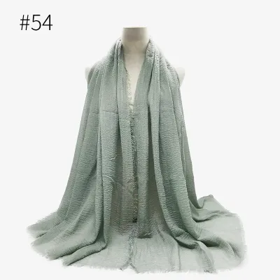 Women's Simple Solid Color Creased Viscose Shawl Scarf