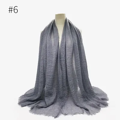 Women's Simple Solid Color Creased Viscose Shawl Scarf