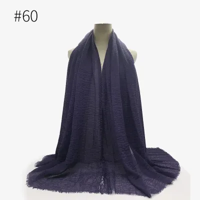 Women's Simple Solid Color Creased Viscose Shawl Scarf