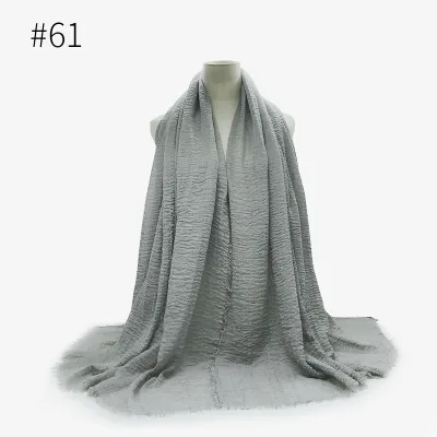 Women's Simple Solid Color Creased Viscose Shawl Scarf