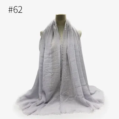 Women's Simple Solid Color Creased Viscose Shawl Scarf