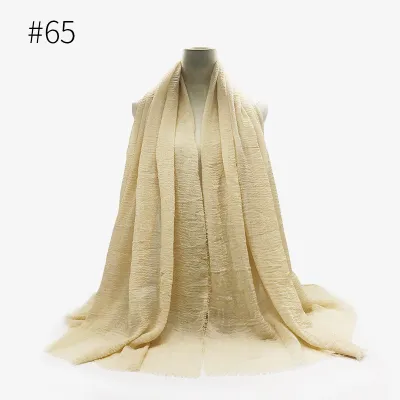 Women's Simple Solid Color Creased Viscose Shawl Scarf