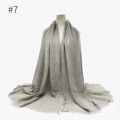 Women's Simple Solid Color Creased Viscose Shawl Scarf