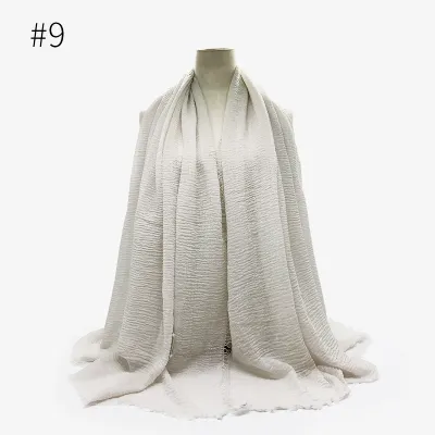 Women's Simple Solid Color Creased Viscose Shawl Scarf