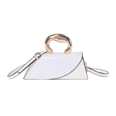 Women Fashion Retro Stone Pattern Irregular Handle Shoulder Bag