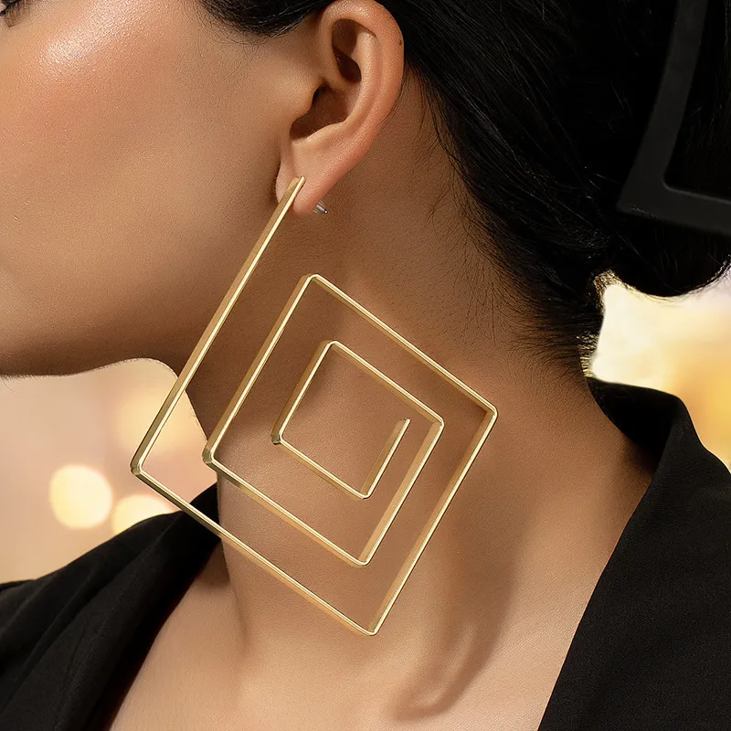 Women Fashion Geometric Quadrilateral Mosquito-Repellent Incense Plate Earrings