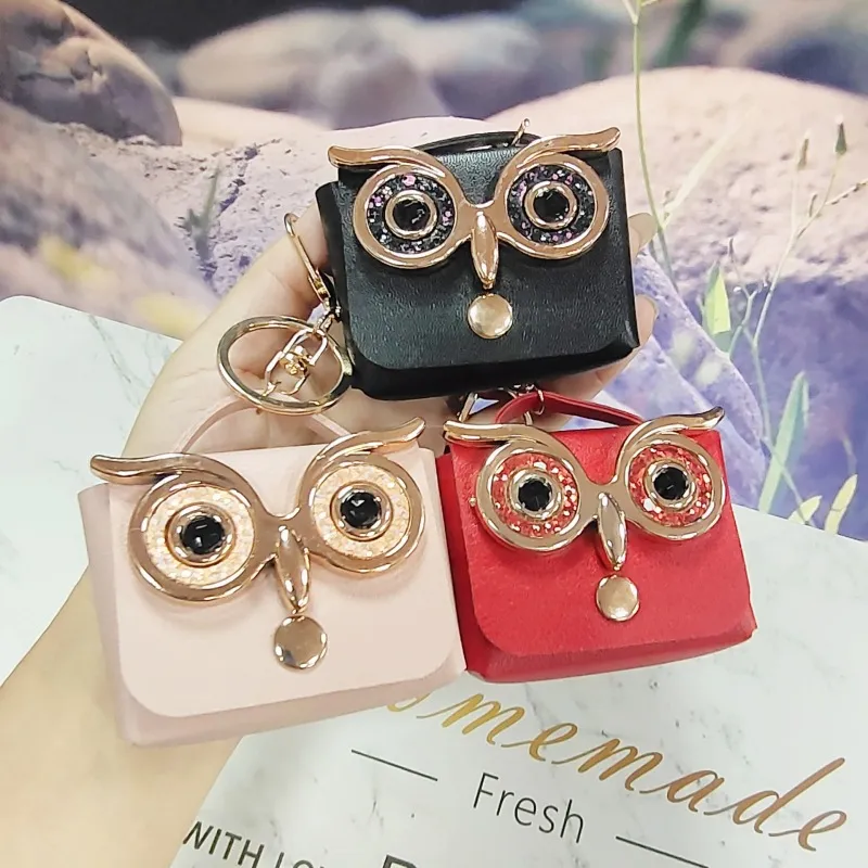 Women Fashion Cartoon Owl Big Eyes Keychain Pendant
