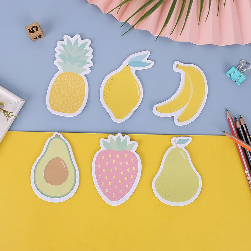 Simple Creative Cute Fruit Shape Reusable Post-It Notes Sticky Pads 30 Pages