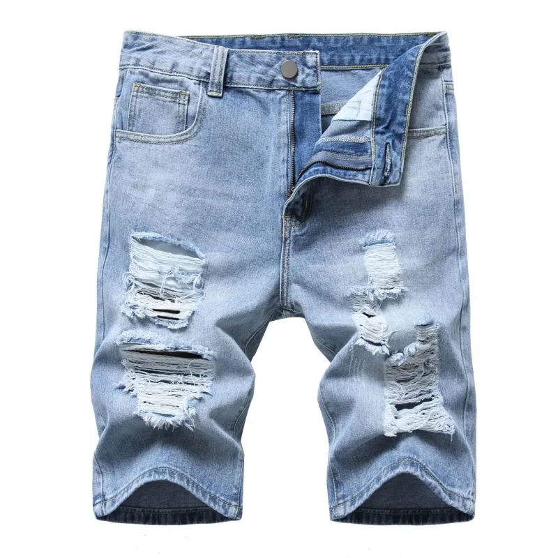 Men Fashion Casual Plus Size Ripped Straight Tube Jeans