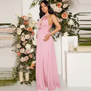 Pregnant Women Fashion Sexy Cross Halter Neck Strap Backless Maxi Dress