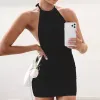 2183 Neck Strap Skirt Black