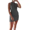 2183 Neck Strap Skirt D.Grey