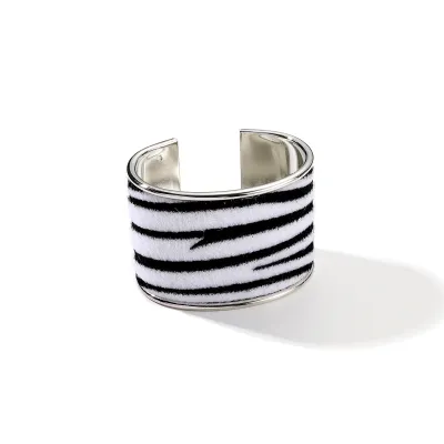 Fashion Exaggerated Women Wild Leopard Opening Metal Cuff Bangle