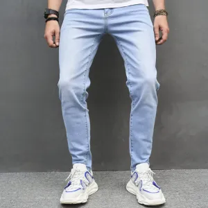 Men Fashion Casual Solid Color Versatile Jogger Jeans